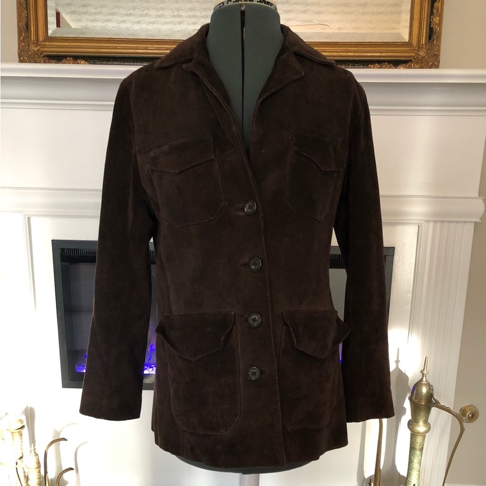 Brown Suede Coat - Petite S/M